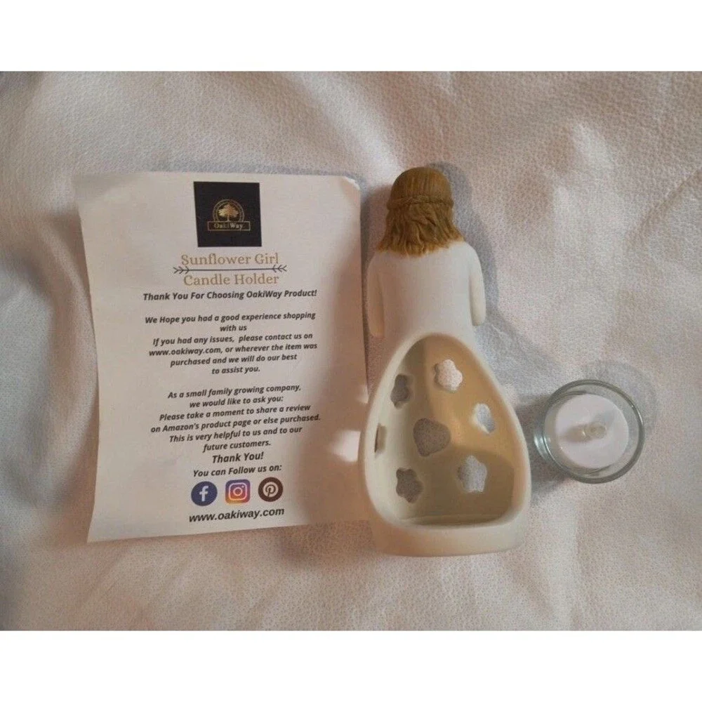 Oakiway Sunflower Girl Candle Votive.   Excellent Condition.   Votive Only